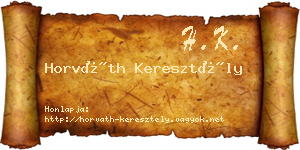 Horváth Keresztély névjegykártya